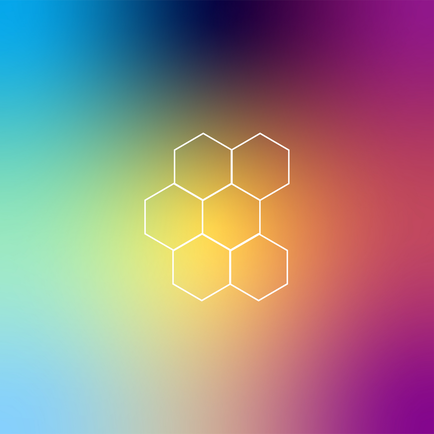 6x (Six) Hexagon LED Light Kit, No Border, Grid Series, Super Bright Daylight White 6500K, TRON-HEX-LIGHT-KIT-6X