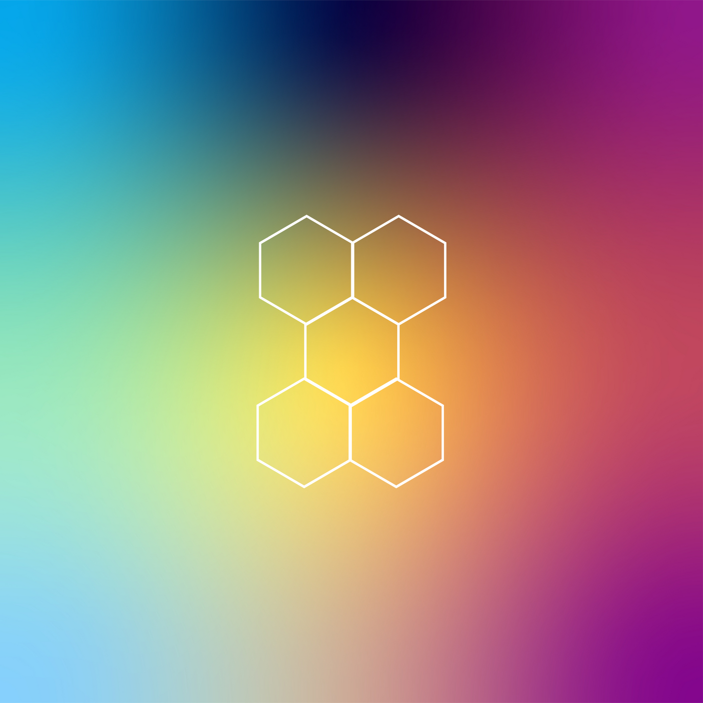 5x (Five) Hexagon LED Light Kit, No Border, Grid Series, Super Bright Daylight White 6500K, TRON-HEX-LIGHT-KIT-5X