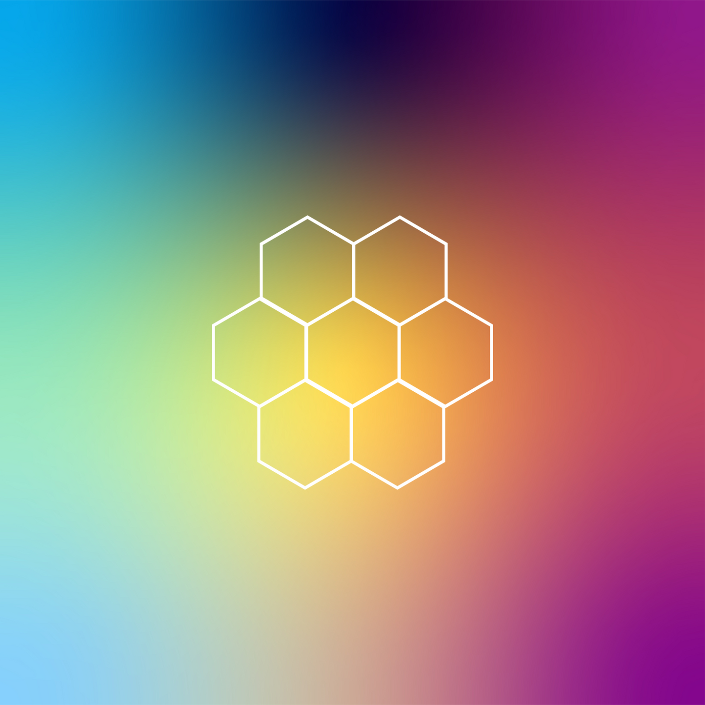 7x (Seven) Hexagon LED Light Kit, No Border, Grid Series, Super Bright Daylight White 6500K, TRON-HEX-LIGHT-KIT-7X