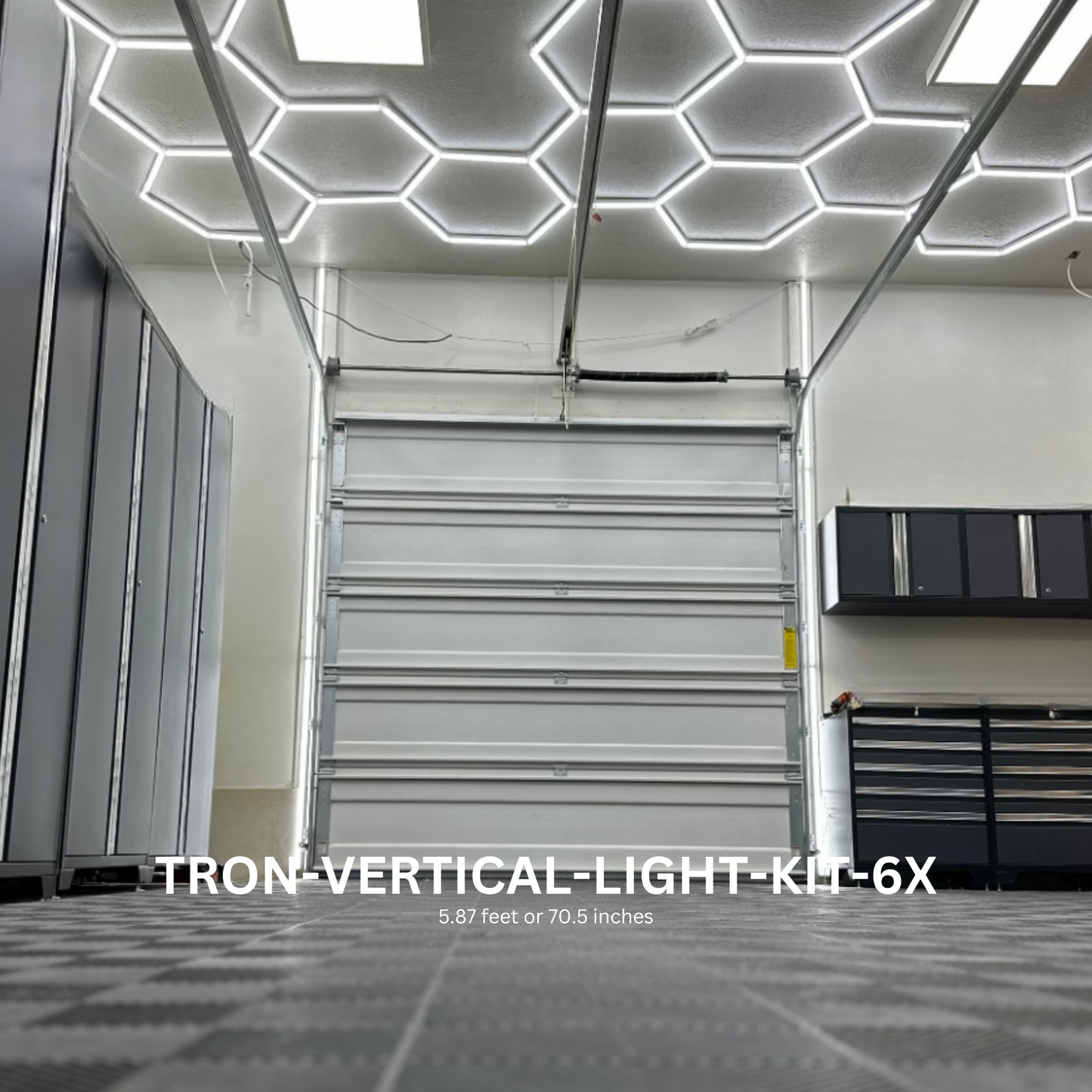 6ft (Six) Vertical Series LED Light Kit, Garage Door Accent Double Sided, Super Bright Daylight White 6500K, TRON-VERTICAL-LIGHT-KIT-6X