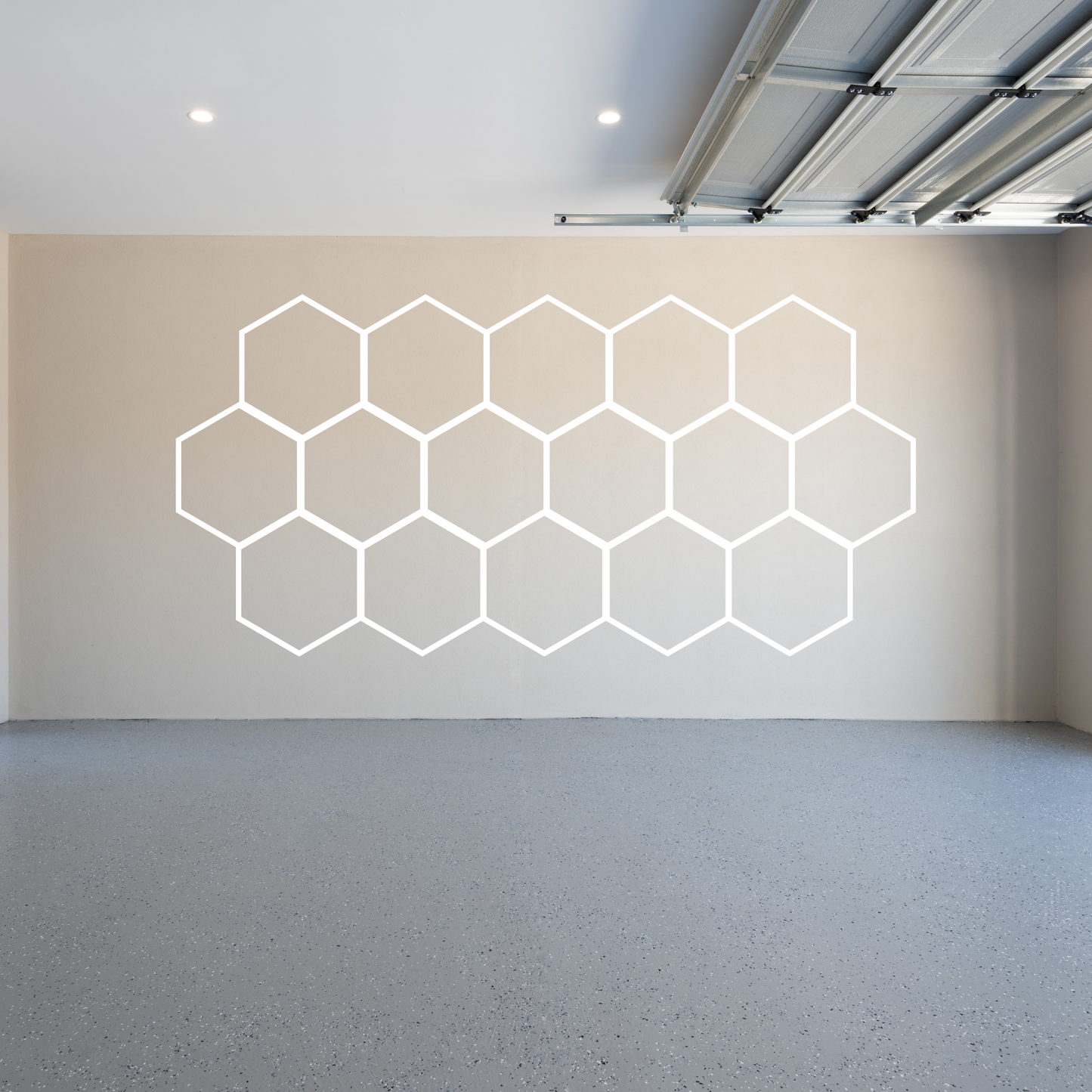 16x (Sixteen) Hexagon LED Light Kit, No Border, Grid Series, Super Bright Daylight White 6500K, TRON-HEX-LIGHT-KIT-16X