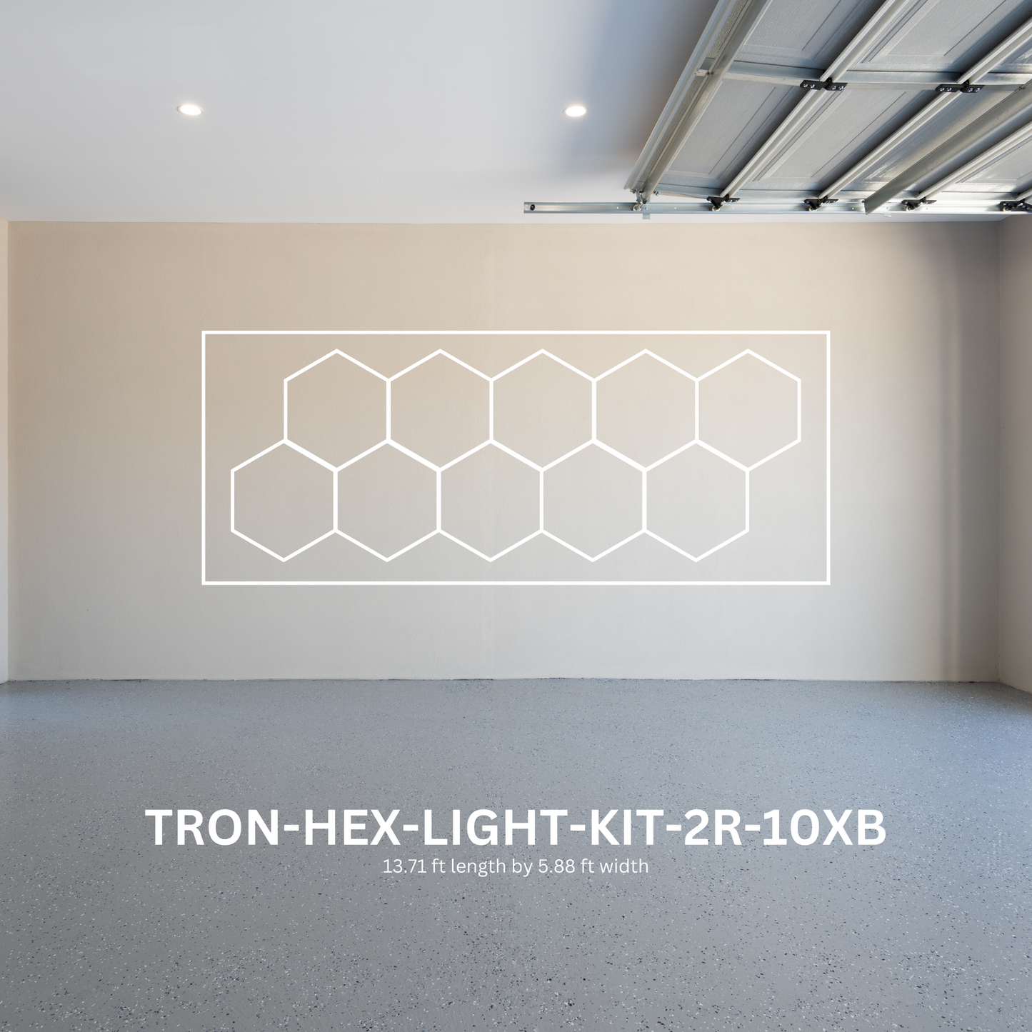 10x (Ten) Hexagon LED Light Kit, With Border Upgrade, Double Row Series, Super Bright Daylight White 6500K, TRON-HEX-LIGHT-KIT-2R-10XB