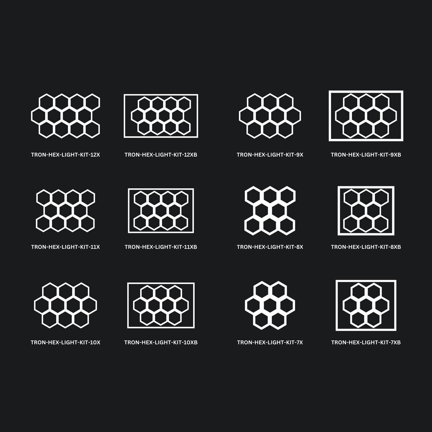 FACEBOOK FLASH SALE for 5X Hexagon LED Light Kit, No Border, Grid Series, Super Bright Daylight White 6500K