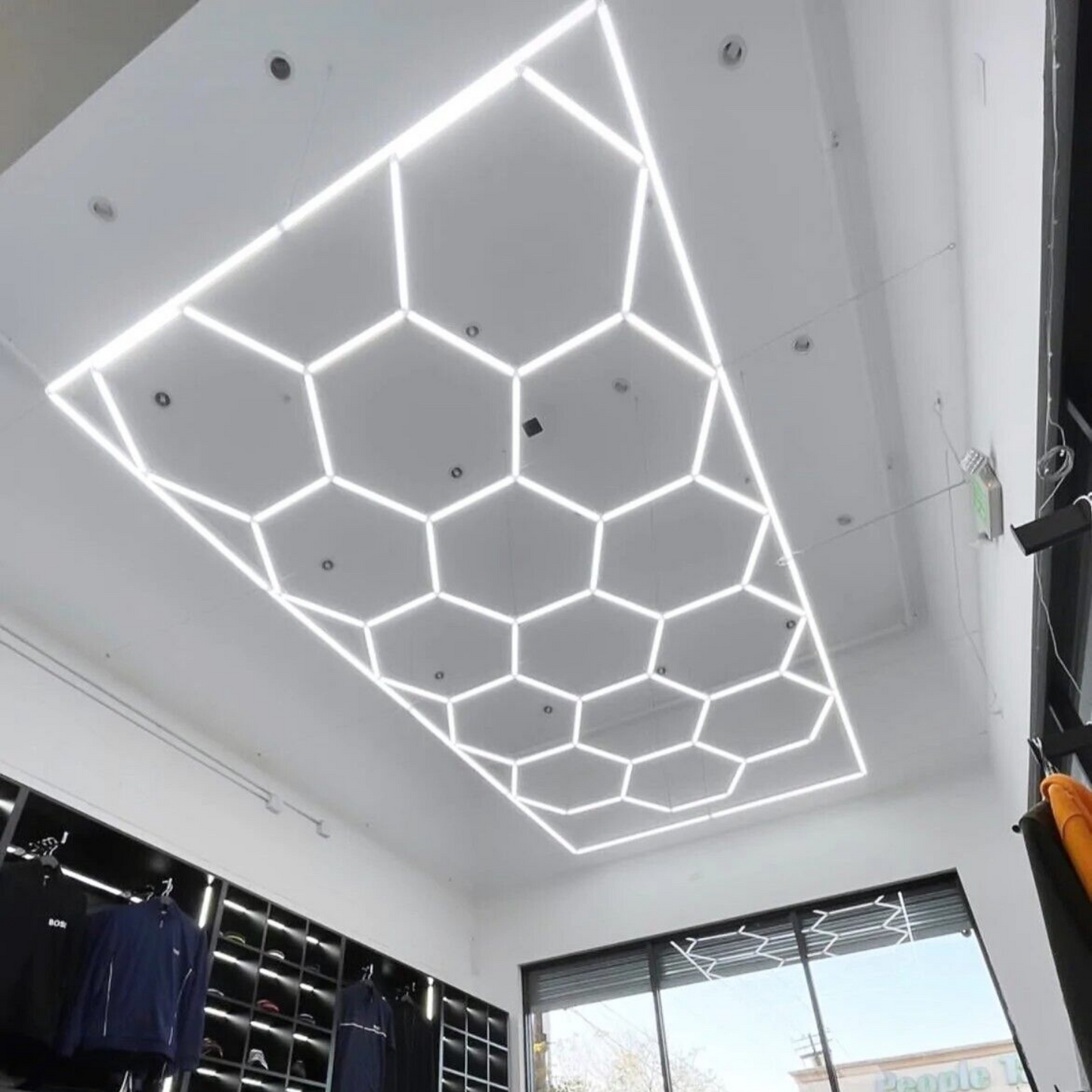 15x (Fifteen) Hexagon LED Light Kit, With Border Upgrade, Grid Series, Super Bright Daylight White 6500K, TRON-HEX-LIGHT-KIT-15XB