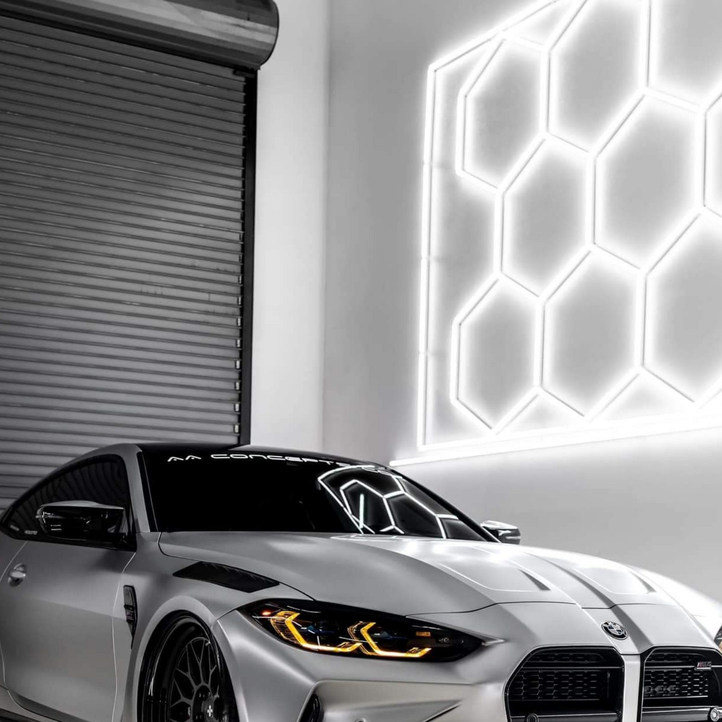 6x (Six) Hexagon LED Light Kit, With Border Upgrade, Grid Series, Super Bright Daylight White 6500K, TRON-HEX-LIGHT-KIT-6XB
