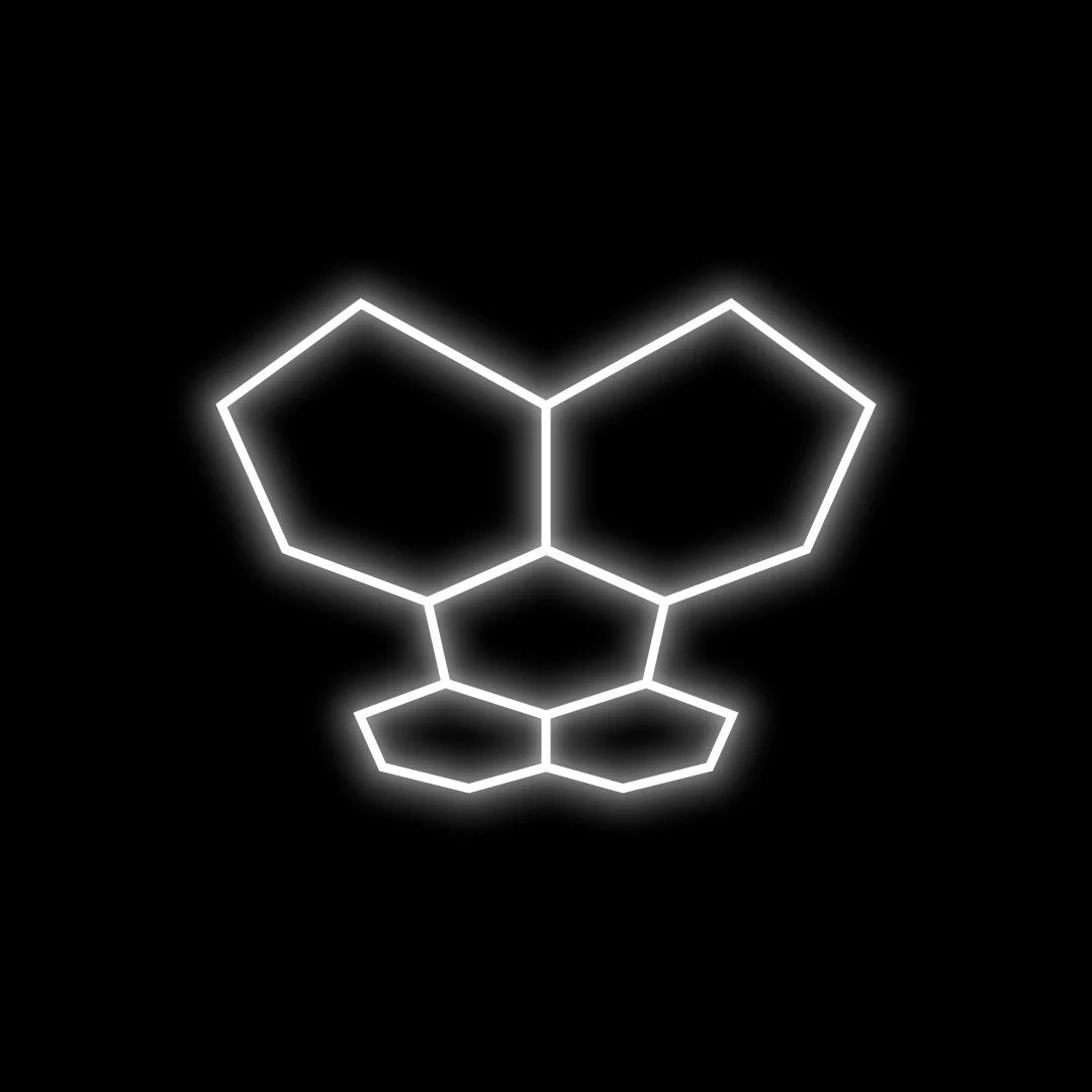 FACEBOOK FLASH SALE for 5X Hexagon LED Light Kit, No Border, Grid Series, Super Bright Daylight White 6500K