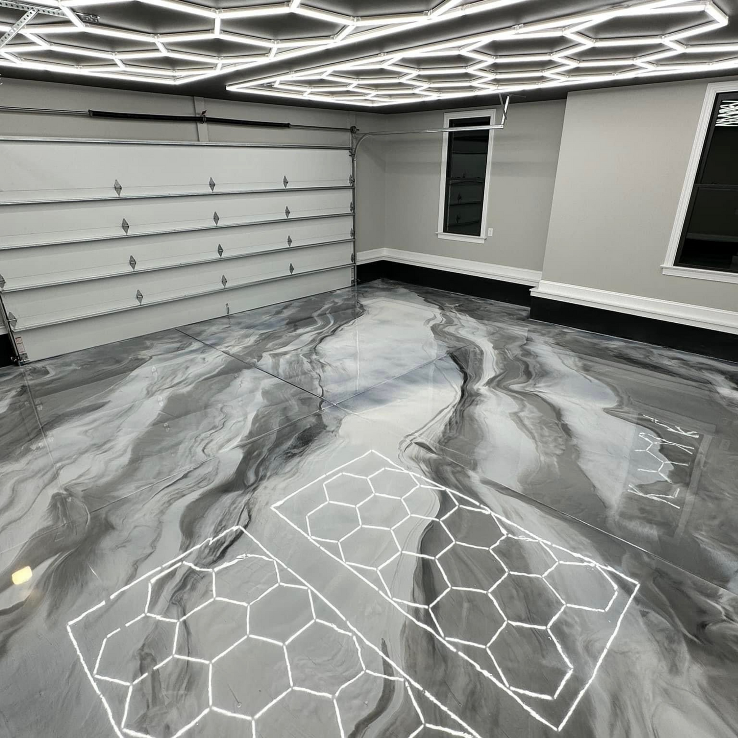 13x (Thirteen) Hexagon LED Light Kit, No Border, Grid Series, Super Bright Daylight White 6500K, TRON-HEX-LIGHT-KIT-13X