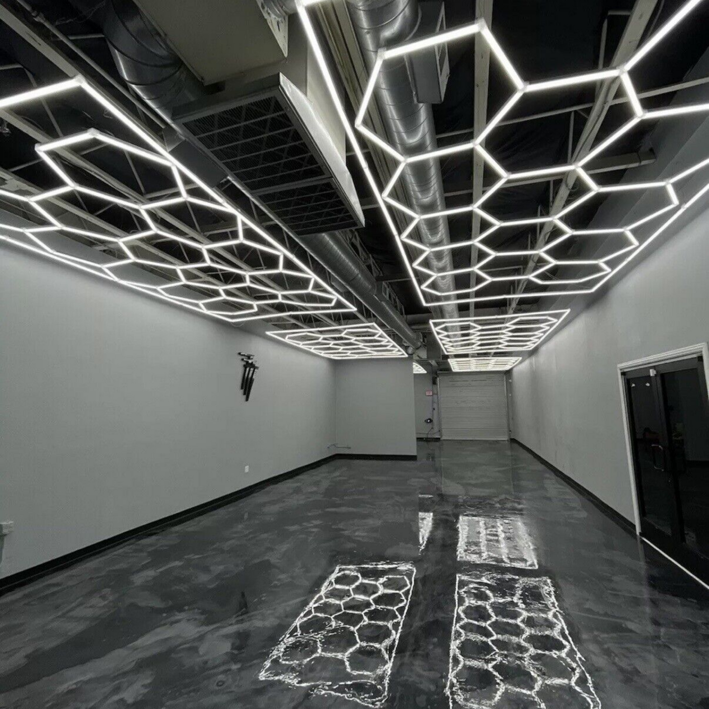 6x (Six) Hexagon LED Light Kit, With Border Upgrade, Grid Series, Super Bright Daylight White 6500K, TRON-HEX-LIGHT-KIT-6XB