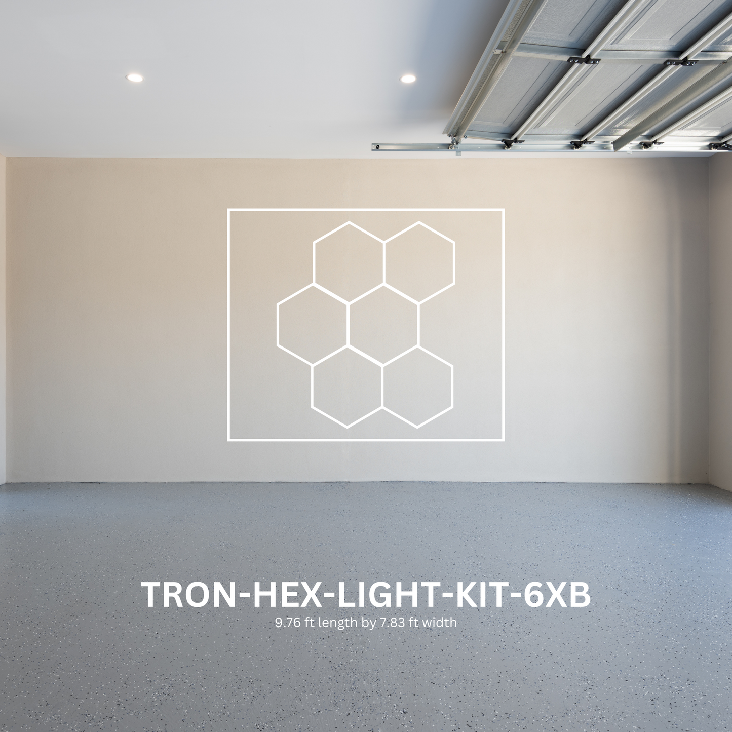 6x (Six) Hexagon LED Light Kit, With Border Upgrade, Grid Series, Super Bright Daylight White 6500K, TRON-HEX-LIGHT-KIT-6XB
